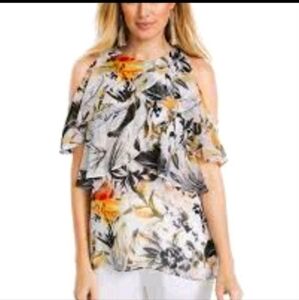 White House/Black Market Floral Blouse